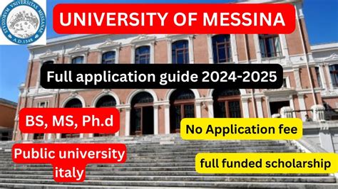 university of messina application fee